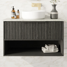 Merewether 900mm Wall Hung Single Vanity with Solid Surface Countertop